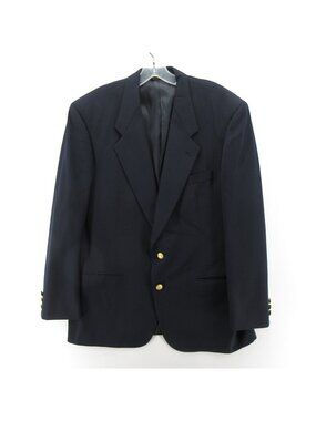 VINTAGE Givenchy Monsieur Sport Coat 44 Navy Blazer Wool Gold Buttons